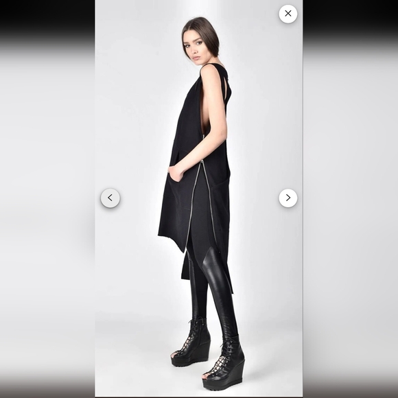 Aakasha Maxi Black Racer Back Dress / Cotton side zipper dress /Racer Back XL - Picture 3 of 5